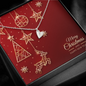 Sweetest Hearts Necklace with Christmas Card - Red