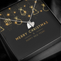 Sweetest Hearts Necklace with Christmas Card - Black