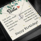 To My Bestie - Sweetest Heart Necklace with Birthday Message Card