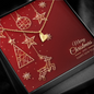 Sweetest Hearts Necklace with Christmas Card - Red