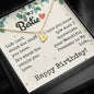 To My Bestie - Sweetest Heart Necklace with Birthday Message Card