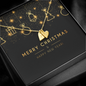 Sweetest Hearts Necklace with Christmas Card - Black