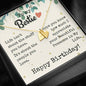 To My Bestie - Sweetest Heart Necklace with Birthday Message Card