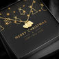 Sweetest Hearts Necklace with Christmas Card - Black