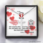To Lovey Wifey - Cross Necklace with V-day Message Card & QR code for E-Card