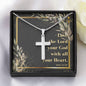Cross Necklace with Bible Verse Card - Mark 12:30