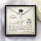 To My Daughter - Cross Necklace with Graduation Message Card & QR code for E-Card