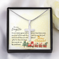 To My Daughter - Cross Necklace with Christmas Message Card - Santa
