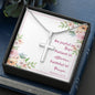 Cross Necklace with Bible Verse - Romans 12:12