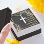 Cross Necklace with Bible Verse Card - Mark 12:30