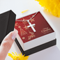 Artisan Crafted Cross Necklace with Christmas Card - Red