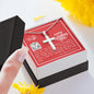 To My Wife - Cross Necklace with V-day Message Card & QR code for E-Card