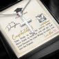 To My Daughter - Cross Necklace with Graduation Message Card & QR code for E-Card