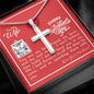 To My Wife - Cross Necklace with V-day Message Card & QR code for E-Card