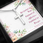 Cross Necklace with Bible Verse - Romans 12:12
