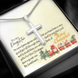 To My Daughter - Cross Necklace with Christmas Message Card - Santa