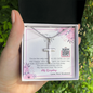 To My Wife - Cross Necklace with Message Card & QR code for E-Card