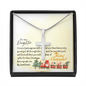 To My Daughter - Cross Necklace with Christmas Message Card - Santa