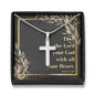 Cross Necklace with Bible Verse Card - Mark 12:30