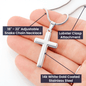 Cross Necklace with Christmas Card - Black