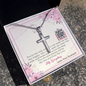 To My Wife - Cross Necklace with Message Card & QR code for E-Card