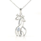 Graceful Love Giraffe Necklace with Christmas Card - Red