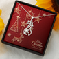 Graceful Love Giraffe Necklace with Christmas Card - Red