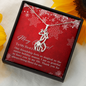 To My Best Friend - Graceful Love Giraffe Necklace with Christmas Message Card