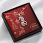 Graceful Love Giraffe Necklace with Christmas Card - Red