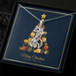 Graceful Love Giraffe Necklace with Christmas Card