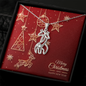 Graceful Love Giraffe Necklace with Christmas Card - Red