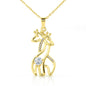 Graceful Love Giraffe Necklace with Christmas Card - Red