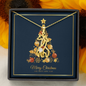 Graceful Love Giraffe Necklace with Christmas Card