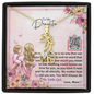 To My Daughter - Graceful Love Giraffe Necklace with Message Card with QR code for E-Card