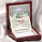 To My Bestie - Interlocking Hearts Necklace with Birthday Message Card