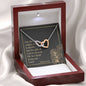 Interlocked Hearts Necklace with Bible Verse Card - Romans 6:23
