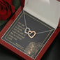 Interlocked Hearts Necklace with Bible Verse Card - Romans 6:23