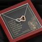 Interlocked Hearts Necklace with Bible Verse Card - Romans 6:23