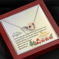 To My Daughter - Interlocking Hearts Necklace with Christmas Message Card - Santa