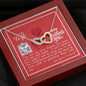 To My Wife - Interlocking Hearts Necklace with V-day Message Card & QR code for E-Card