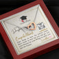 To My Daughter - Interlocking Hearts Necklace with Graduation Message Card & QR code for E-Card