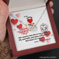 To Lovey Wifey - Interlocking Hearts Necklace with V-day Message Card & QR code for E-Card