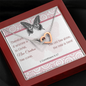 Interlocked Hearts Necklace with A Bible Verse Card - 2 Corinthians 5:17