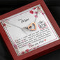 Dear Mom - Interlocking Heart Necklace with Message Card & QR code for E-Card