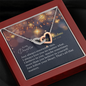 To My Daughter - Interlocking Hearts Necklace with Christmas Message Card