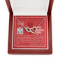 To My Wife - Interlocking Hearts Necklace with V-day Message Card & QR code for E-Card
