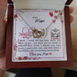 Dear Mum - Interlocking Hearts Necklace with Mother's Day Message Card & QR code for E-Card