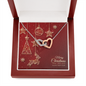 Interlocking Hearts Necklace with Christmas Card - Red