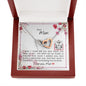 Dear Mom - Interlocking Heart Necklace with Message Card & QR code for E-Card