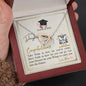 To My Daughter - Interlocking Hearts Necklace with Graduation Message Card & QR code for E-Card